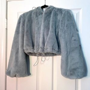 Fuzzy blue jacket
